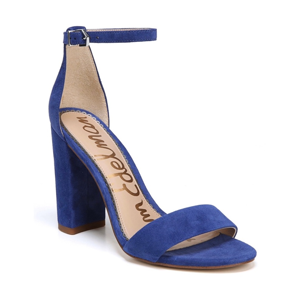 Sam Edelman “Yaro” suede heels in Sailor Blue